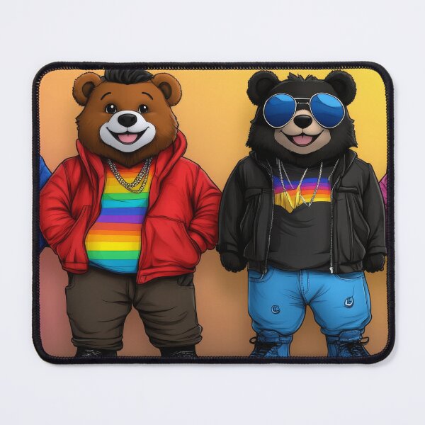 Item preview, depicts four playful cartoon-style bears dressed in colorful streetwear designed and sold by MamaDong.