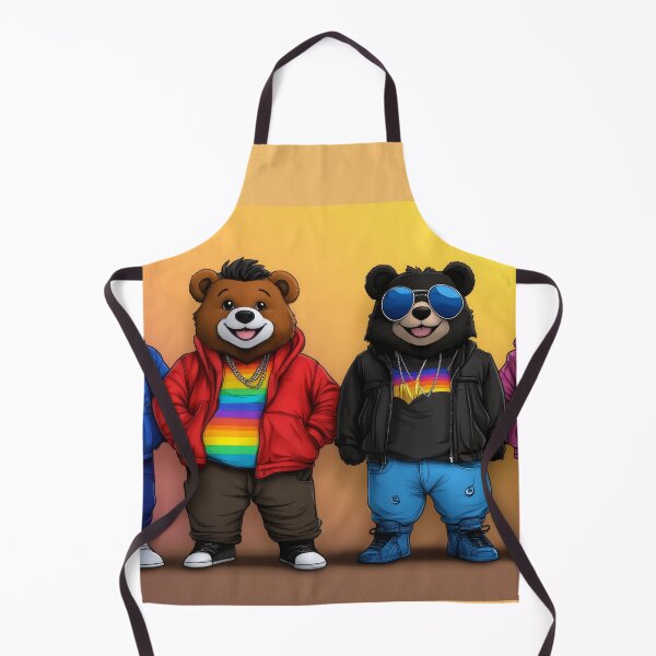 Item preview, depicts four playful cartoon-style bears dressed in colorful streetwear designed and sold by MamaDong.