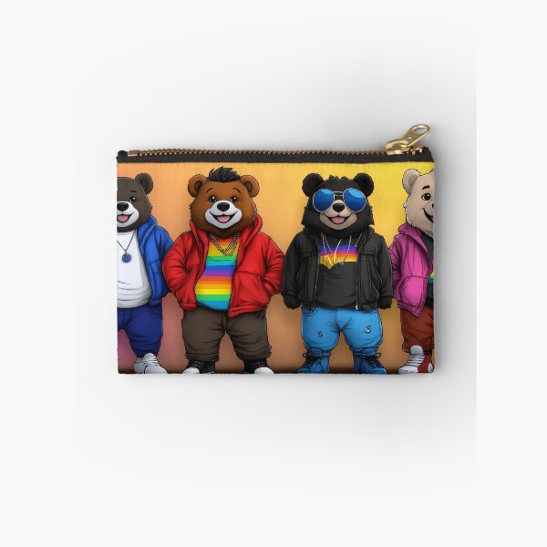 Item preview, depicts four playful cartoon-style bears dressed in colorful streetwear designed and sold by MamaDong.