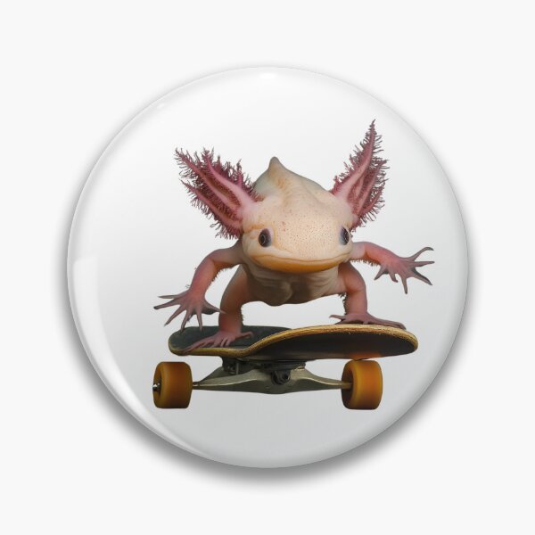 Item preview, poster of axolot on a skateboard designed and sold by AlinaMalina24.
