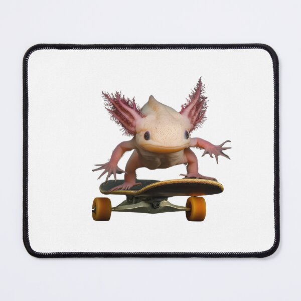 Item preview, poster of axolot on a skateboard designed and sold by AlinaMalina24.