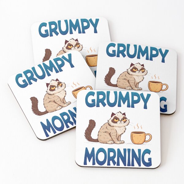 Item preview, Grumpy Morning Cat,Cartoon Cat Frantically Holding Croissant And Milk, MOM I am hungry. designed and sold by Colorful-Garden.