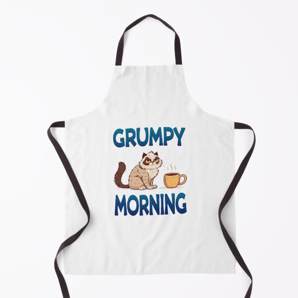 Item preview, Grumpy Morning Cat,Cartoon Cat Frantically Holding Croissant And Milk, MOM I am hungry. designed and sold by Colorful-Garden.