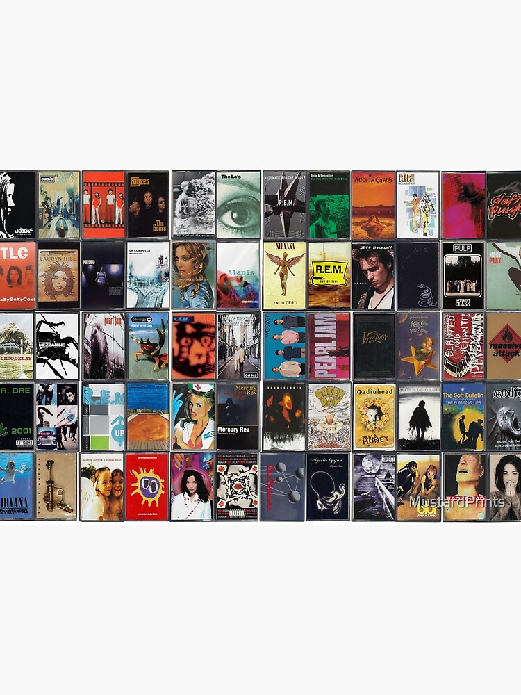 Music of the 1990s - 90's Album Cover Art Framed Art Print