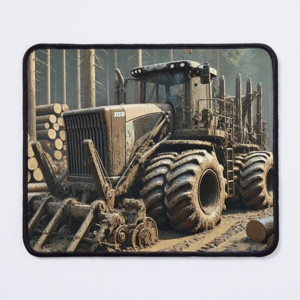 Item preview, Logging Tractor in a Muddy Forest designed and sold by EndOfRainbowArt.