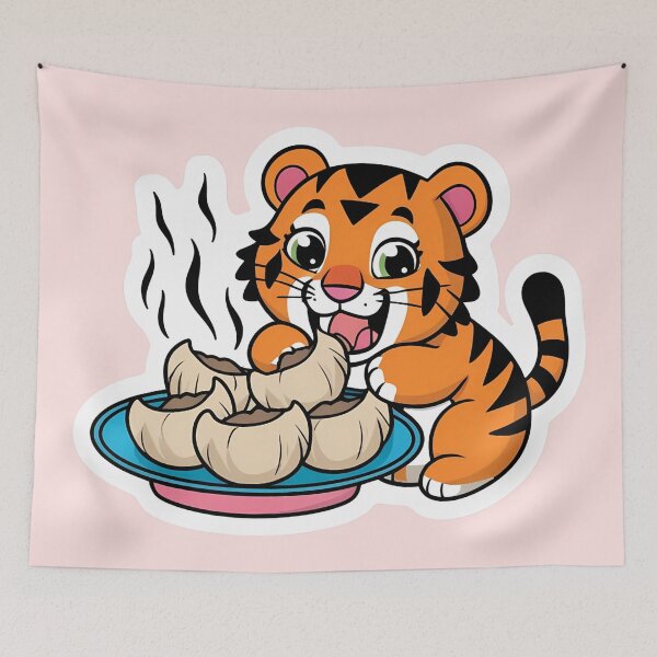 Item preview, Tiger eating Dumplings designed and sold by Kids GobbleGala.