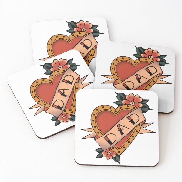 Item preview, DAD LOVE HEART TATTOO designed and sold by El-Tiger.