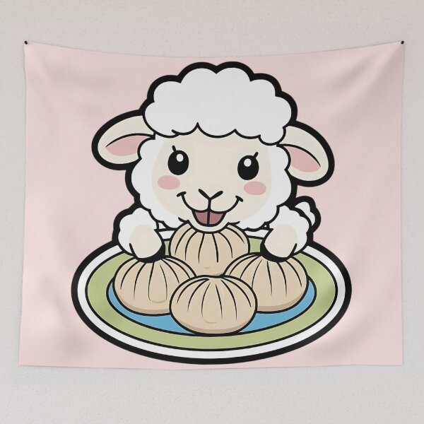 Item preview, Sheep eating Dumplings - Gobble Gala designed and sold by Kids GobbleGala.