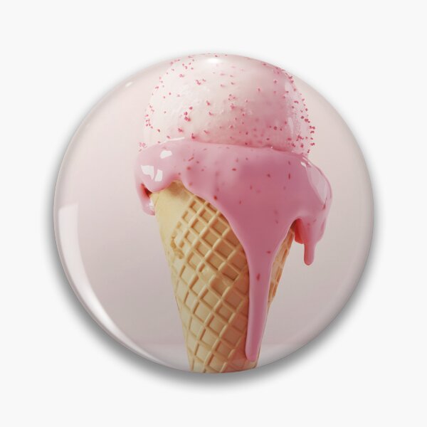 Item preview, Melting pink ice cream cone on table designed and sold by anytka.