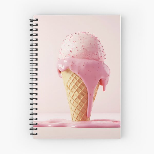 Item preview, Melting pink ice cream cone on table designed and sold by anytka.