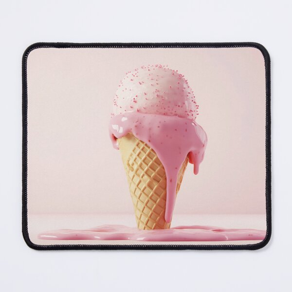 Item preview, Melting pink ice cream cone on table designed and sold by anytka.