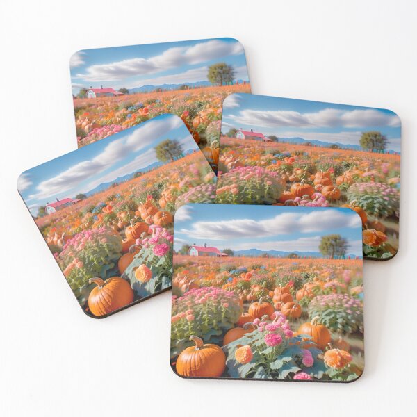 Item preview, Campo de flores y calabazas en el país de las maravillas otoñales designed and sold by AIWonderlands.