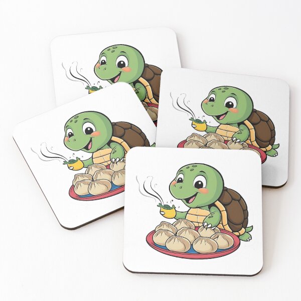 Item preview, Turtle eating Dumplings - Gobble Gala designed and sold by Kids GobbleGala.