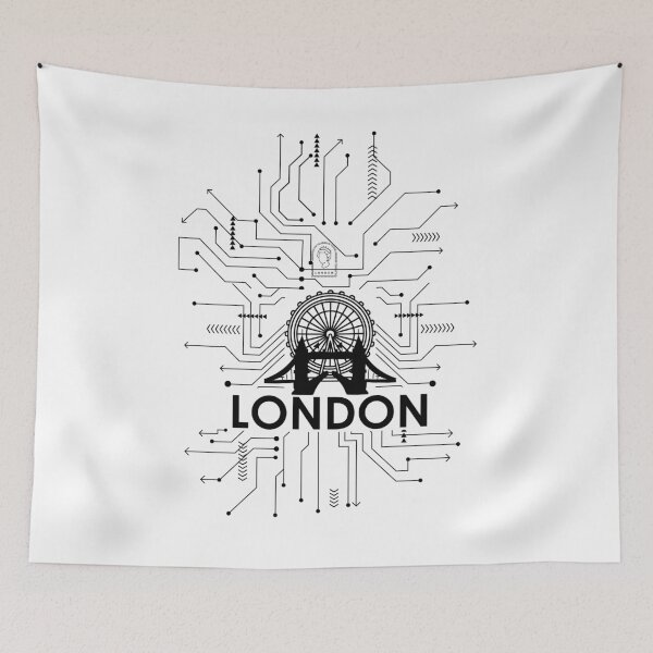 Item preview, Futuristic, minimalist circuit diagram LONDON designed and sold by I-RDesign.