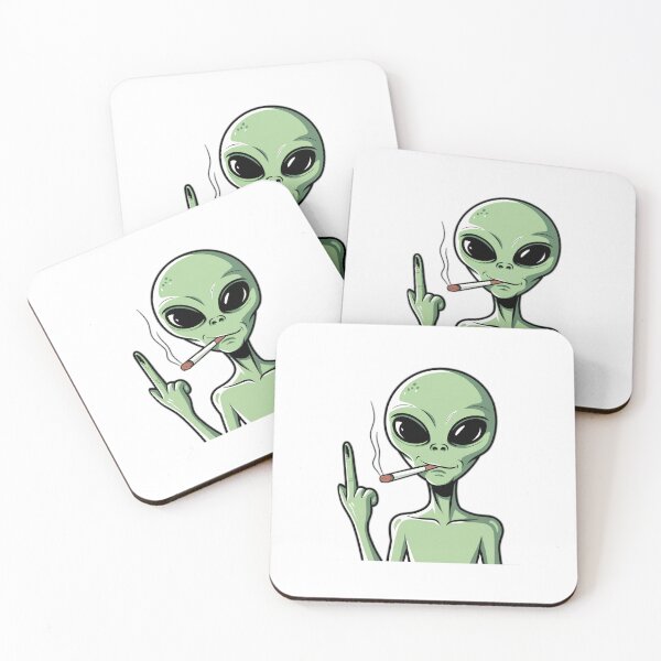 Item preview, Cool Alien Smoking Design – Funny Extraterrestrial Art designed and sold by Anniebuh.
