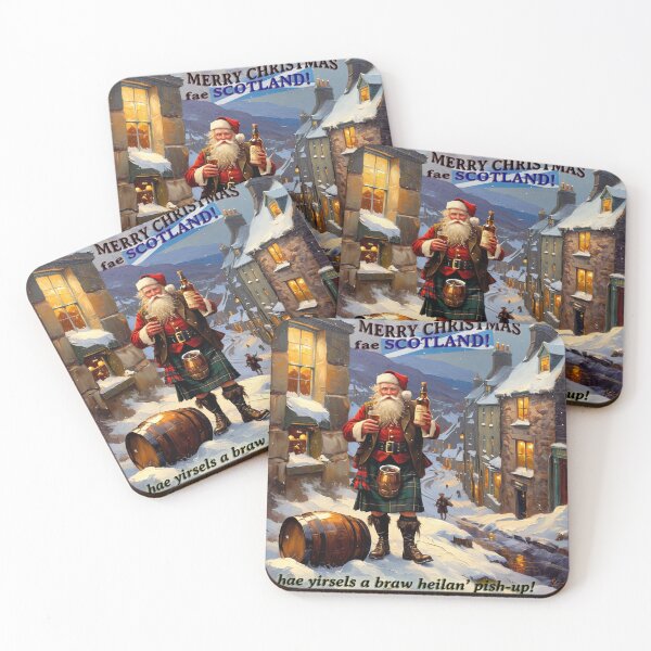Item preview, Authentic Scottish blind steamin pished on whisky Santa Christmas card designed and sold by DemandChaos.