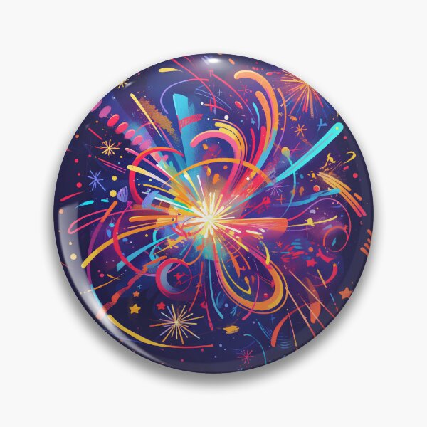 Item preview, "Vivid Fireworks in the Night Sky – Minimalist Illustration designed and sold by Windy-market.