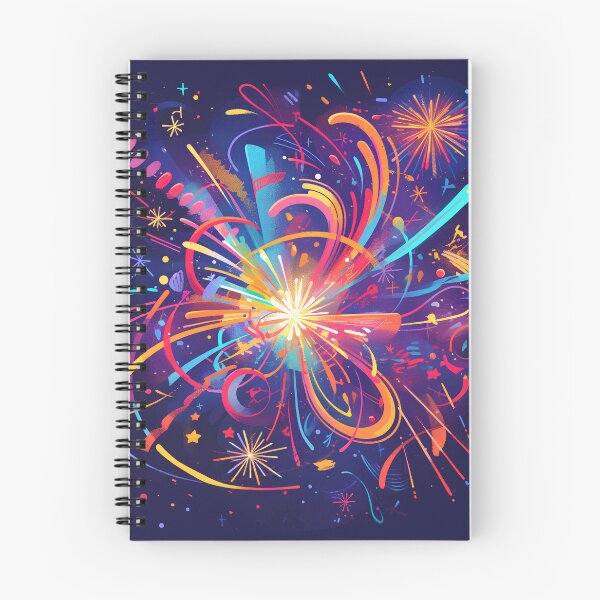 Item preview, "Vivid Fireworks in the Night Sky – Minimalist Illustration designed and sold by Windy-market.