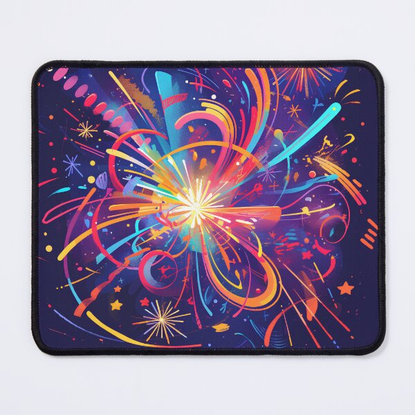 Item preview, "Vivid Fireworks in the Night Sky – Minimalist Illustration designed and sold by Windy-market.