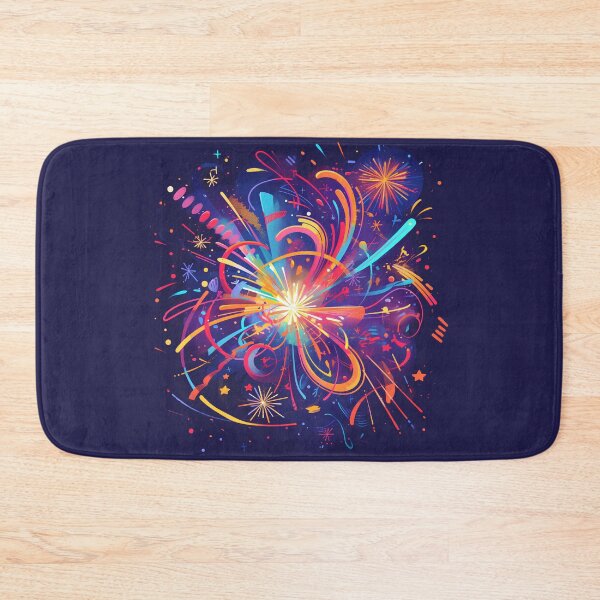 Item preview, "Vivid Fireworks in the Night Sky – Minimalist Illustration designed and sold by Windy-market.