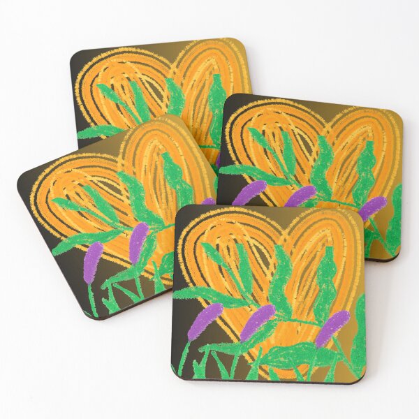 Item preview, Chalk-Drawn Heart with Purple Flowers designed and sold by Arte82.