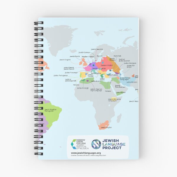 Item preview, Map of Jewish languages designed and sold by Jewish Language Project.