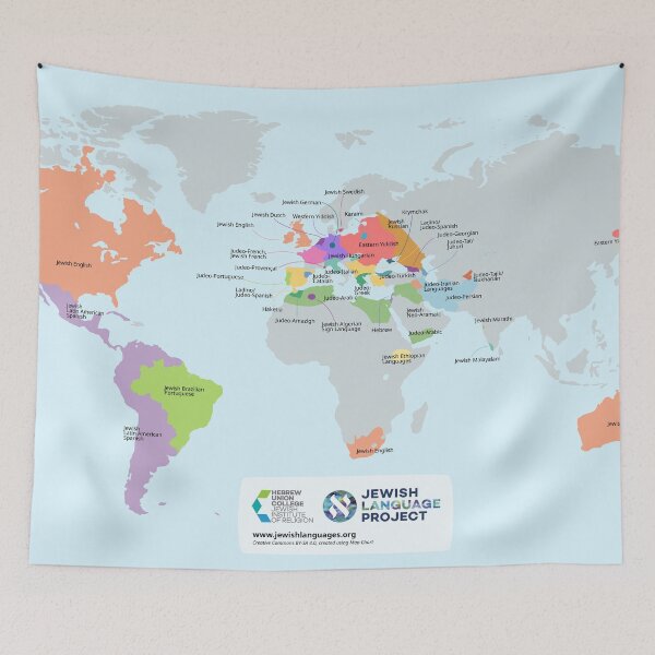 Item preview, Map of Jewish languages designed and sold by Jewish Language Project.