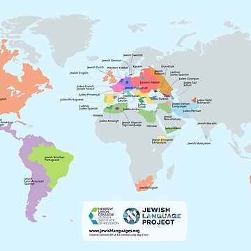 Artwork thumbnail, Map of Jewish languages by Jewish Language Project