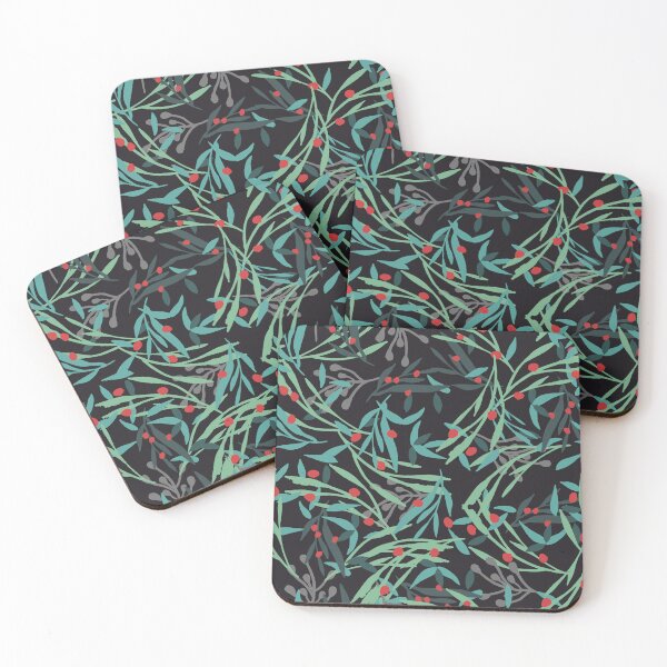 Item preview, Holly leaves on black designed and sold by by Mònica Roca.