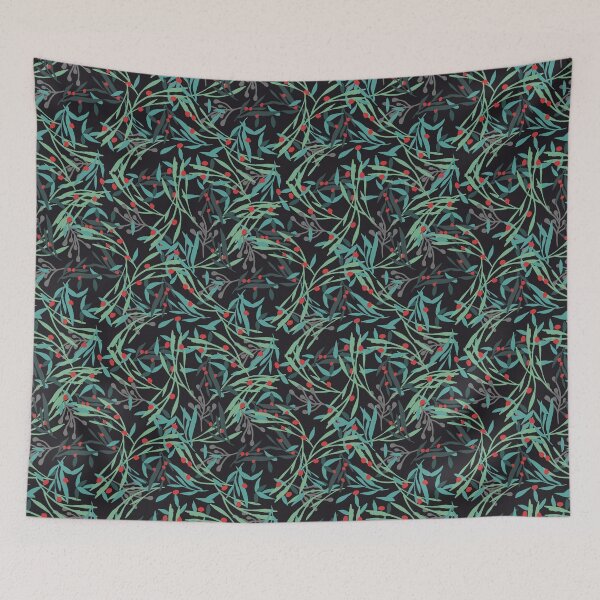 Item preview, Holly leaves on black designed and sold by by Mònica Roca.