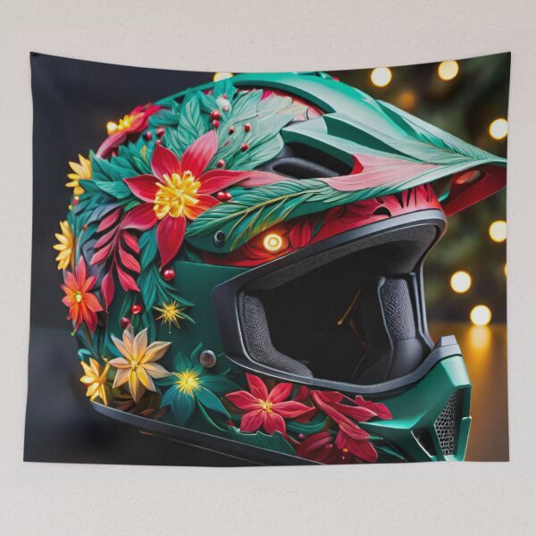 Item preview, Christmas-Themed Mountain Bike Helmet Design designed and sold by GrizzlyCollective.
