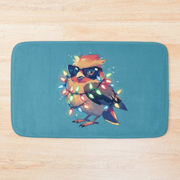 Item preview, Sparkling cedar waxwing bird tangled in Christmas lights designed and sold by etherElric.