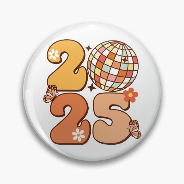 Item preview, 2025 Happy New Year Disco Groovy Flower Butterfly designed and sold by HappyDStickers.
