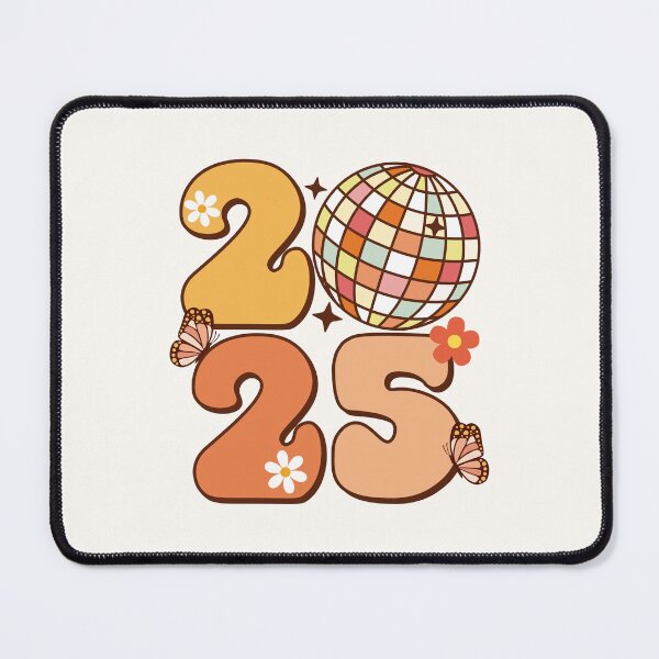 Item preview, 2025 Happy New Year Disco Groovy Flower Butterfly designed and sold by HappyDStickers.