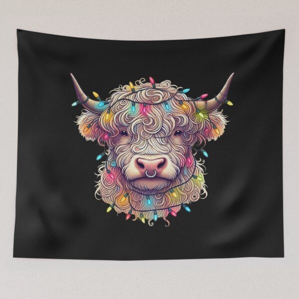 Item preview, Highland Cow Xmas Lights Merry Christmas Pajamas Holiday  designed and sold by SztylishDesigns.