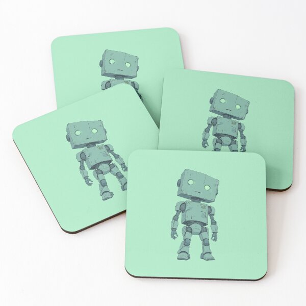 Item preview, Glowing Eyes A Friendly Bot in Mint Green  Comic Style Illustration designed and sold by ShroomForge.