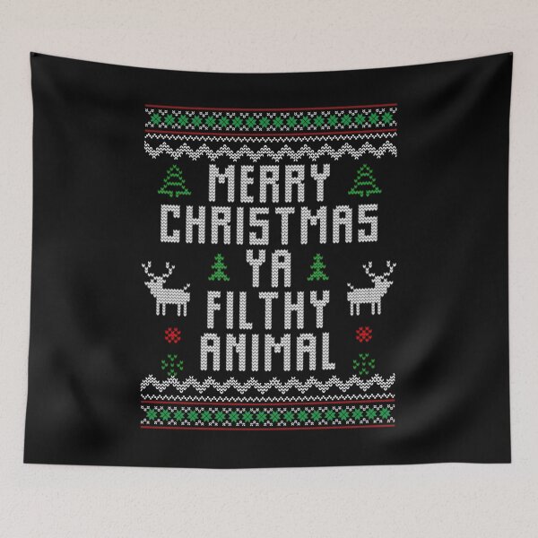 Item preview, Ugly Christmas Sweater - Merry Christmas You Filthy Animal Funny Christmas designed and sold by mmomtz.