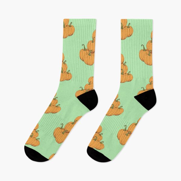 Item preview, Vibrant Pumpkin Stack in Mint Green Pastels  Comic Style Illustration designed and sold by MadeByHaresShop.