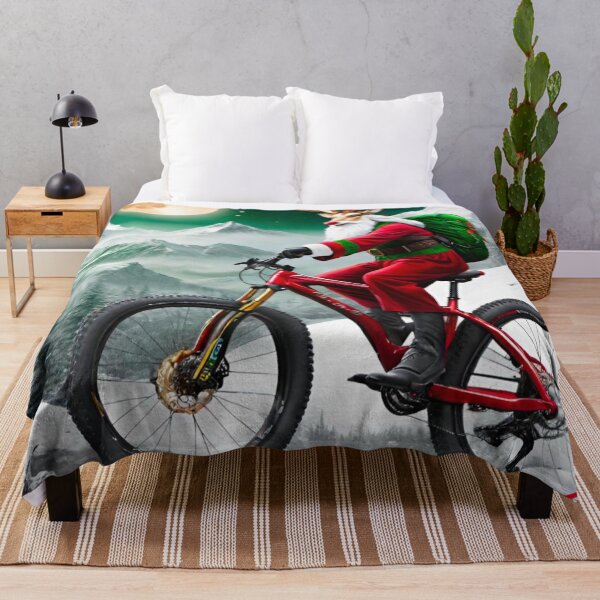 Item preview, Reindeer Riding an MTB Through Snowy Trails designed and sold by GrizzlyCollective.