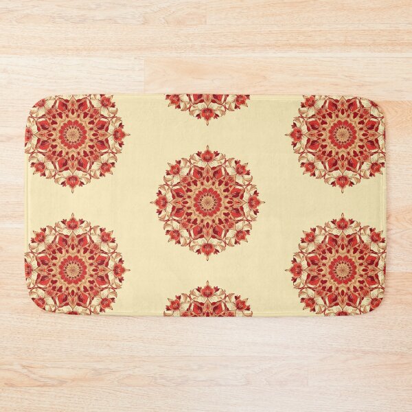 Item preview, Red Gold Flower Mandala Lignes Claires designed and sold by MadeByHaresShop.
