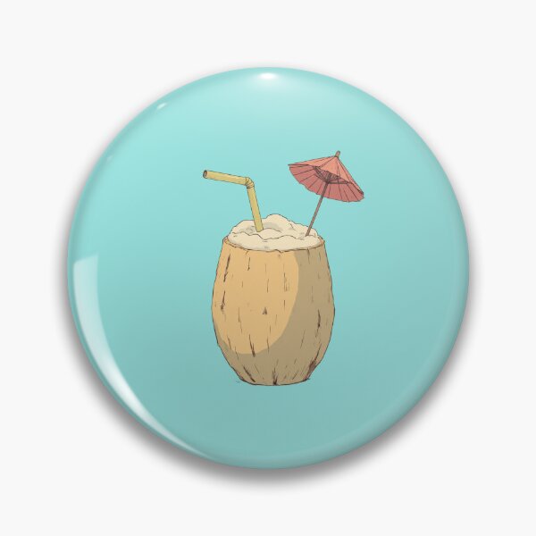 Item preview, Tropical Delight in Pastels Comic Style Coconut Drink Illustration designed and sold by MadeByHaresShop.