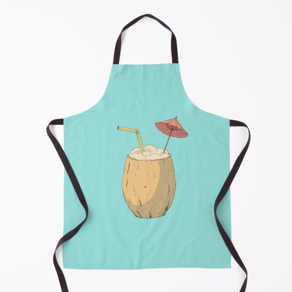 Item preview, Tropical Delight in Pastels Comic Style Coconut Drink Illustration designed and sold by MadeByHaresShop.