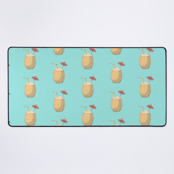 Item preview, Tropical Delight in Pastels Comic Style Coconut Drink Illustration designed and sold by MadeByHaresShop.