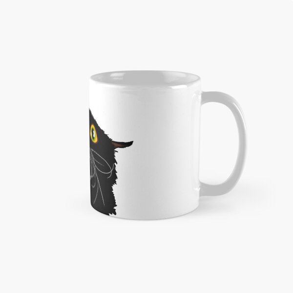 Item preview, Black cat with huge eyes - Funny illustration, scared, amazed, humorous design for cat lovers, gift ideas and creative products designed and sold by Nadja Leutloff.