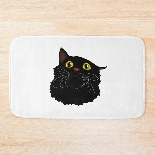 Item preview, Black cat with huge eyes - Funny illustration, scared, amazed, humorous design for cat lovers, gift ideas and creative products designed and sold by Nadja Leutloff.