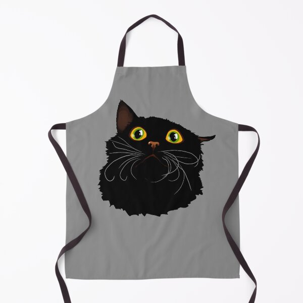 Item preview, Black cat with huge eyes - Funny illustration, scared, amazed, humorous design for cat lovers, gift ideas and creative products designed and sold by Nadja Leutloff.