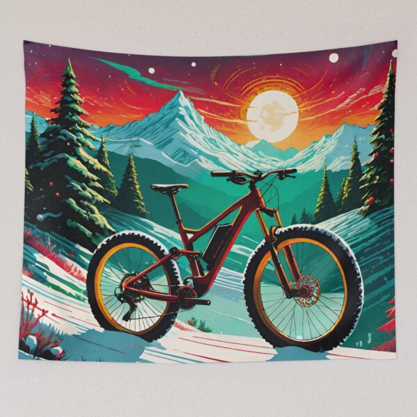 Item preview, Festive MTB Ride Through the Snow designed and sold by GrizzlyCollective.