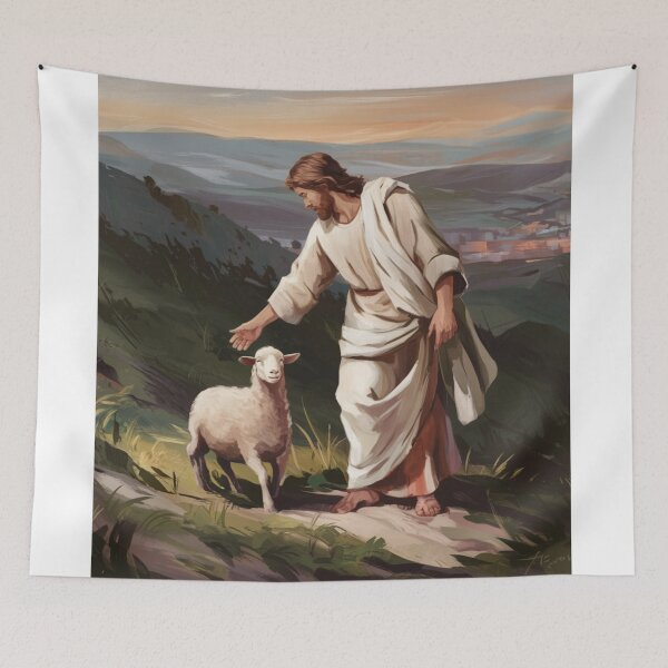 Item preview, JESUS SHEEP PAINTING  designed and sold by Obinne.
