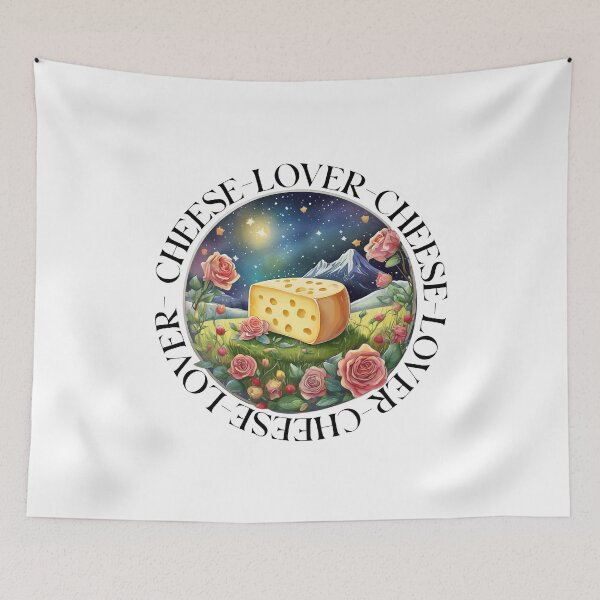 Item preview, Charming Cheese Lover with Landscape and Flowers German designed and sold by EdeniaArtStudio.