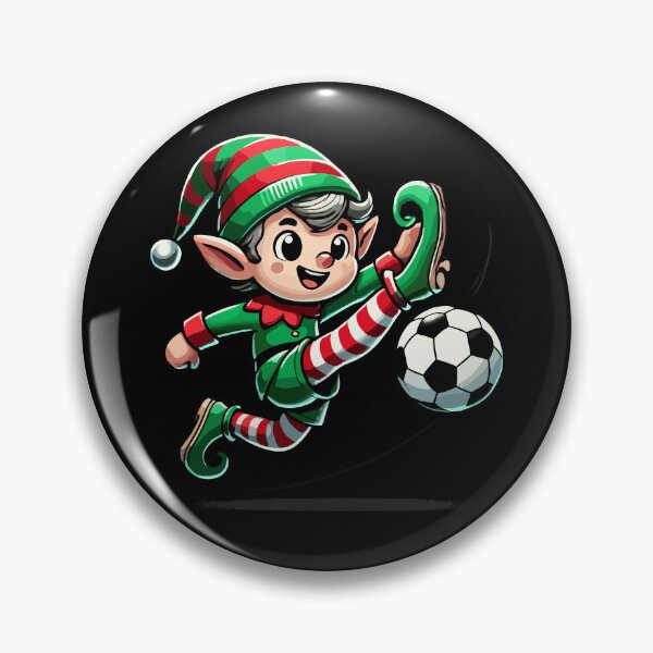 Item preview, Festive Soccer Elf Kicking Holiday Fun designed and sold by LuminOrb.